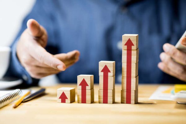Business goal and profit with graph chart.financial